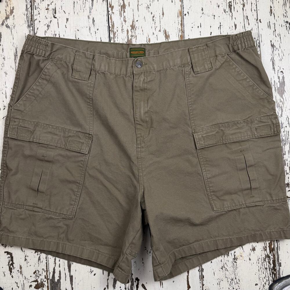 Boulder Creek Cargo shorts men’s 52 Big olive green cargo pockets - Picture 3 of 7